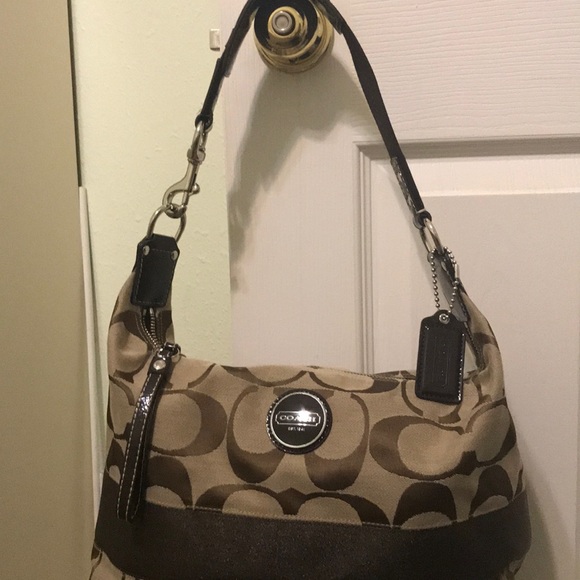 Coach Handbags - Cloth Khaki Mahogany handbag